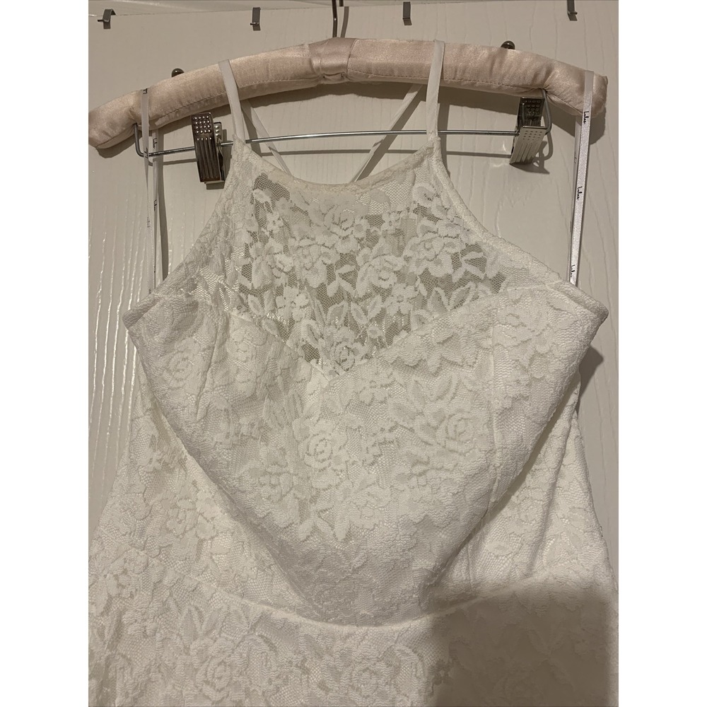Lulus Women's Dress Fit And Flare Medium Snow White Floral Pattern NWT Sexy - Picture 2 of 11